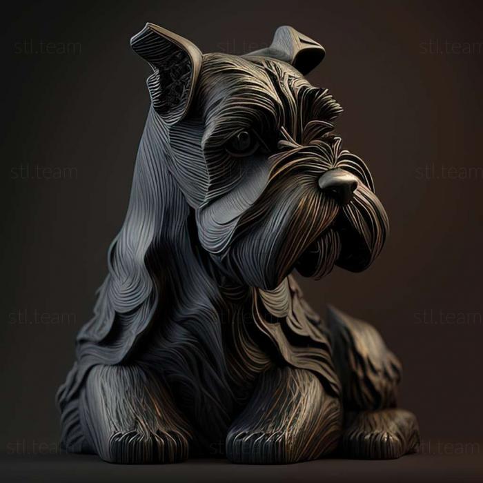 3D model Zwergschnauzer dog (STL)